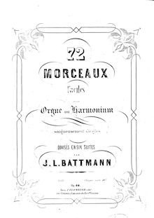 Partition Nos.37 to 48, 72 pièces pour orgue ou Harmonium, 72 Morceaux pour Orgue ou Harmonium