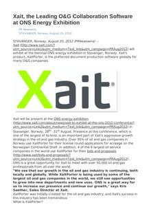 Xait, the Leading O&G Collaboration Software at ONS Energy Exhibition