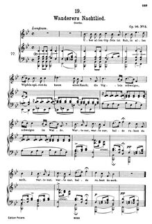 Partition complète (filter), Wandrers Nachtlied (II), D.768 (Op.96 No.3)