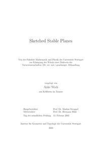 Sketched stable planes [Elektronische Ressource] / vorgelegt von Anke Wich