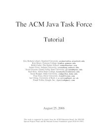 tutorial - The ACM Java Task Force