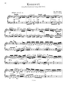 Partition Piano 1, Concerto pour 2 Harpsichords,, C minor, Bach, Johann Sebastian