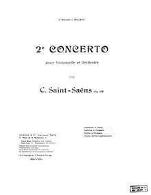 Partition complète, violoncelle Concerto No.2, D Major, Saint-Saëns, Camille