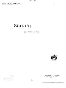 Partition de piano, violon Sonata No.1, Op.7, Sonate pour violon et piano. Op. 7.