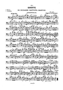 Partition de violoncelle, Gavotte, Martini, Giovanni Battista par Giovanni Battista Martini