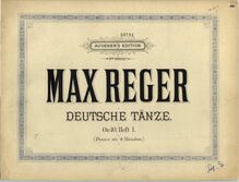 Partition couverture couleur, 20 Deutsche Tänze, Op.10, Reger, Max