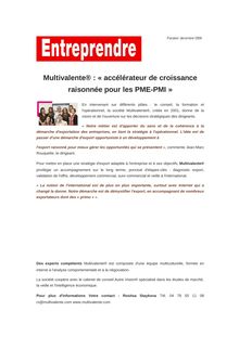 Multivalente® : « accélérateur de croissance raisonnée pour les PME-PMI »