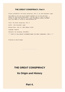 The Great Conspiracy, Volume 4