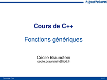 Cours de C++  - Fonctions génériques 