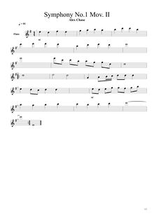 Partition flûte Mov. II, Symphony No.1 en E minor, E minor, Chase, Alex