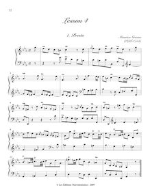 Partition I, Lesson en C minor, A Collection of leçons pour pour clavecin