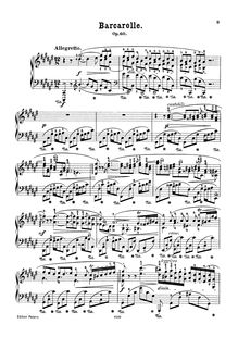 Partition complète (filter), Barcarolle, F♯ major, Chopin, Frédéric