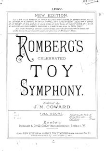 Partition complète, Symphonie burlesque, Op.62, Toy Symphony, Romberg, Bernhard