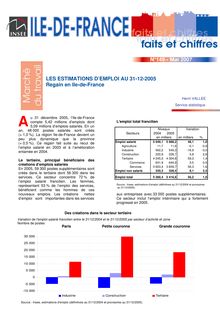 Les estimations d emploi au 31-12-2005 -      Regain en Ile-de-France