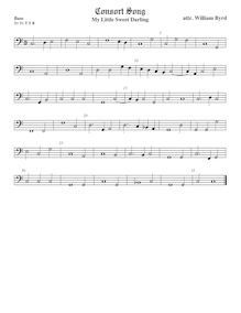 Partition viole de basse, 5 chansons, Byrd, William par William Byrd