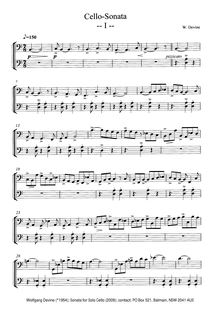 Partition complète, Sonata pour Solo violoncelle, Devine, Wolfgang Volkmar Franziskus