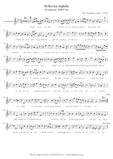 Partition Vocal , partie, Ariodante, Handel, George Frideric
