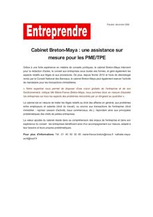 Cabinet Breton-Maya : une assistance sur mesure pour les PME/TPE