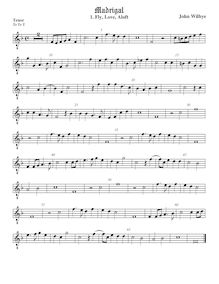 Partition ténor viole de gambe, octave aigu clef, madrigaux - Set 1 par John Wilbye