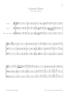 Partition complète, Canzon Terza à , Canto e Basso, Frescobaldi, Girolamo