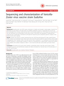 Sequencing and characterization of Varicella-Zoster virus vaccine strain SuduVax