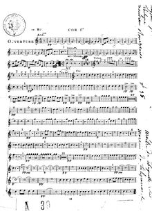 Partition cor 1 (D, B♭, G, F, A), Le calife de Bagdad, Opéra comique en un acte
