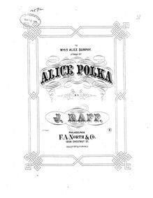 Partition complète, Alice Polka en C major, C major, Raff, Joseph Kaspar