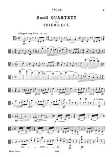 Partition viole de gambe, corde quatuor, Op.58, D minor, Lux, Friedrich