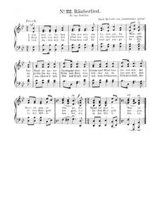 Partition de piano, Räuberlied, Folk Songs, German