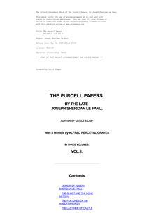 The Purcell Papers — Volume 1
