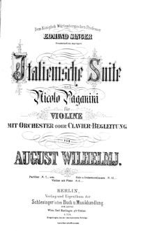 Partition complète, Italienische  nach Nicolo Paganini, Wilhelmj, August