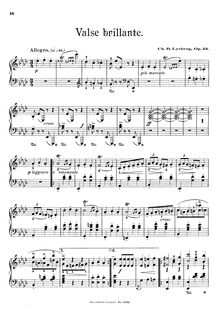 Partition complète, Valse brillante, Op.53, Bovy-Lysberg, Charles Samuel
