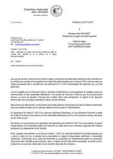 Rapport d observations de la Chambre régionale des comptes de Nouvelle-Aquitaine