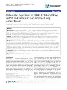 Differential Expression of RBM5, EGFR and KRAS mRNA and protein in non-small cell lung cancer tissues