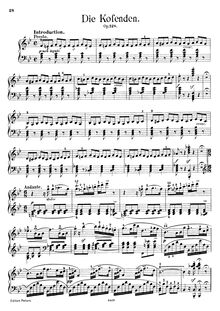 Partition Transcription pour piano solo, Die Kosenden, Op.128, Lanner, Joseph