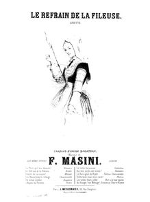 Partition complète, La refrain de la fileuse, Ariette, A major, Masini, Francesco