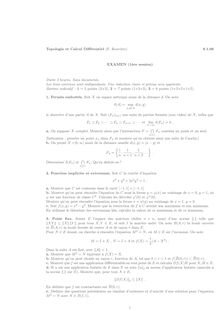 Topologie et Calcul Di érentiel F Rouvière