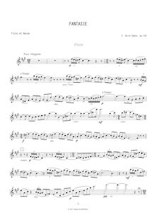 Partition flûte , partie, Fantaisie, Op.124, Saint-Saëns, Camille