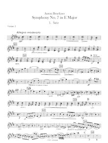 Partition violons II, Symphony No. 7 en E major, Bruckner, Anton