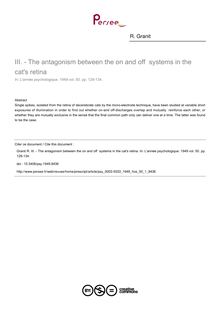- The antagonism between the on and off  systems in the cat's retina - article ; n°1 ; vol.50, pg 129-134