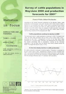 Statistics in focus. Agriculture and fisheries No 21/2000. Survey of cattle populations in May/June 2000 and production forecasts for 2001