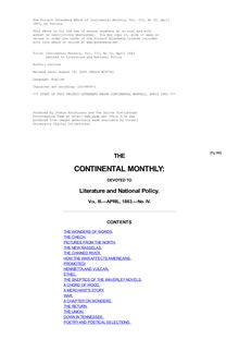 Continental Monthly, Vol. III, No IV, April 1863 - Devoted to Literature and National Policy