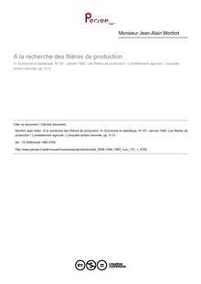 A la recherche des filières de production - article ; n°1 ; vol.151, pg 3-12