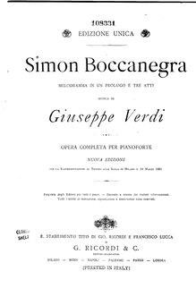 Partition complète, Simon Boccanegra, Verdi, Giuseppe