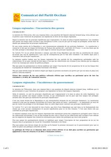 Lengas regionalas : lâ•ŽincoerÃ©ncia deu govern - Partit Occitan