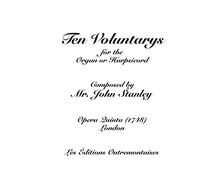 Partition Voluntary I (C major), Bénévoles Op. V, Stanley, John