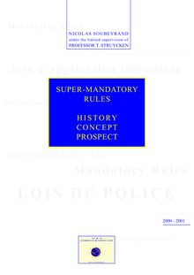 Mandatory Rules LOIS DE POLICE