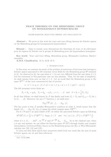 TRACE THEOREM ON THE HEISENBERG GROUP ON HOMOGENEOUS HYPERSURFACES