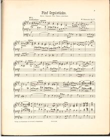 Partition complète (color), 5 Orgelstücke, Op.17, A major, F major, D major, F major, D minor