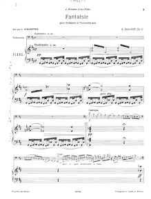 Partition de piano, Fantasia, Op.11, Fantasia pour Orchestre et Violoncelle solo Fantaisie, Op.11